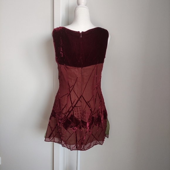 Veronika Maine contrast colour lining velvet sheer tunic - Picture 3 of 11